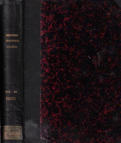 Monitore zoologico italiano Vol. XVI anno XVI 1905 - Giulio Chiarugi - copertina