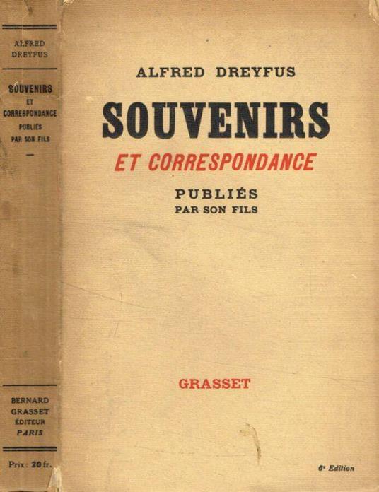 Souvenirs et correspondance - Alfred Dreyfus - copertina
