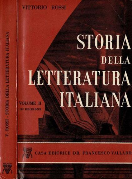 Storia della letteratura italiana - Vittorio Rossi - copertina