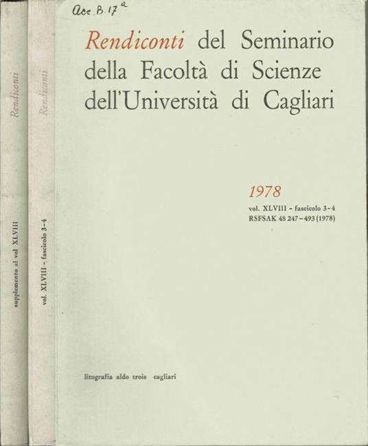 Rendiconti del Seminario della Facoltà di Scienze dell'Università di Cagliari - copertina