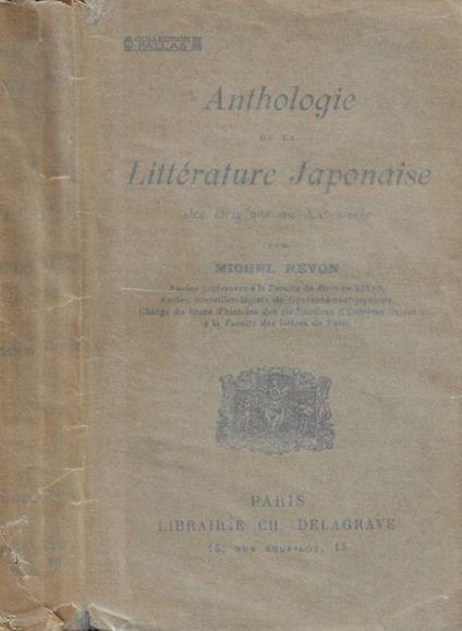 Anthologie de la Litterature Japonaise des origines au XX siecle - copertina