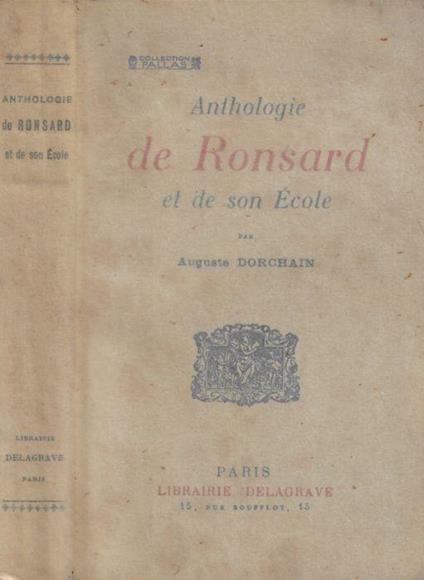 Anthologie de Ronsard et de son école - copertina