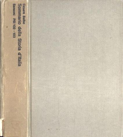 Sommario della Storia d' italia - Cesare Balbo - copertina