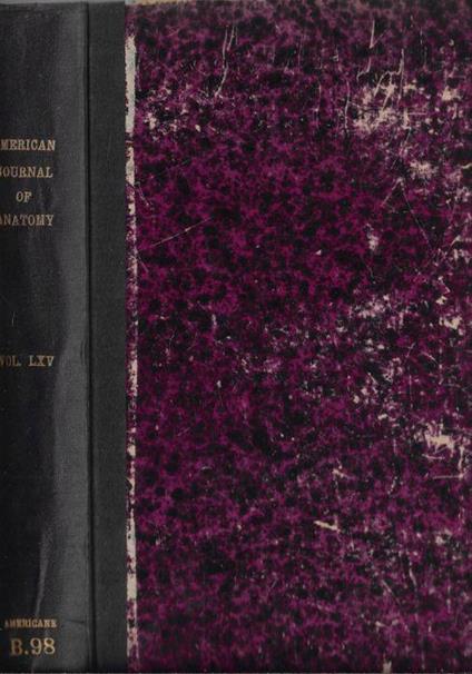 The american journal of anatomy Vol. 65 1939 - George W. Corner - copertina