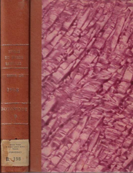 Annales des sciences naturelles botanique et biologie végétale 12° série tome IX 1968 - copertina