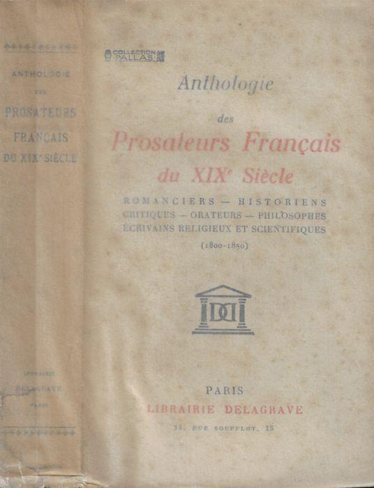 Anthologie des prosateurs francais du XIX siecle - Georges Pellissier - copertina