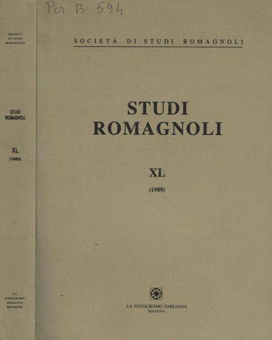 Studi romagnoli XL 1989 - copertina
