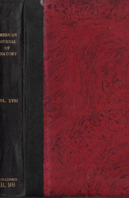 The american journal of anatomy Vol. 18 1915 - copertina