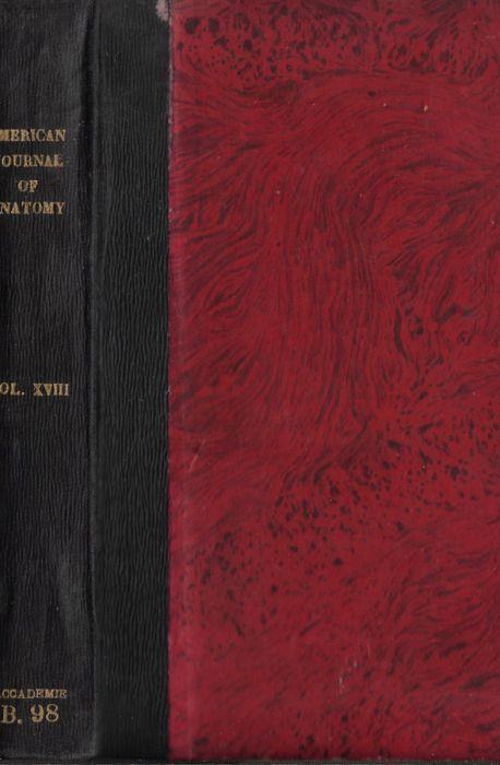 The american journal of anatomy Vol. 18 1915 - copertina