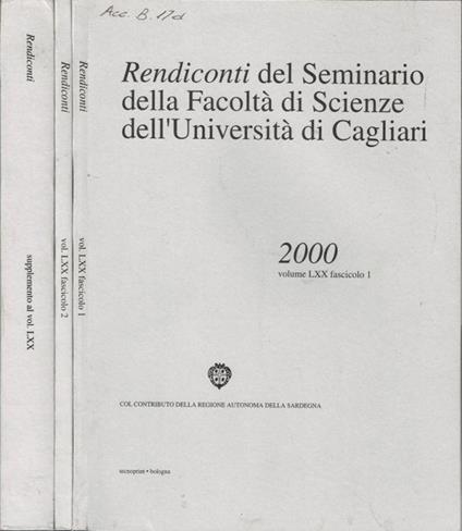 Rendiconti del Seminario della Facoltà di Scienze dell'Università di Cagliari - copertina