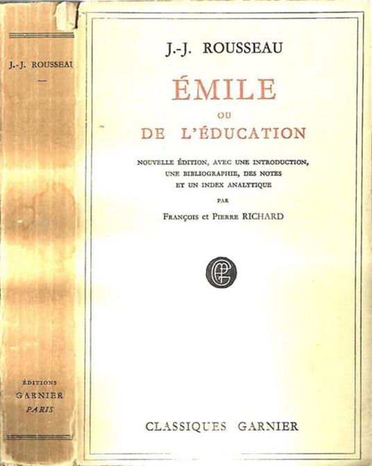 Emile ou De L'Education - Jean-Jacques Rousseau - copertina