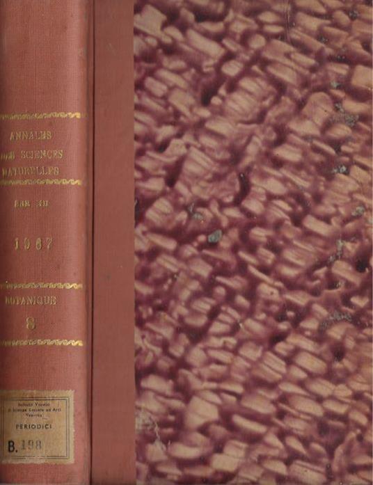 Annales des sciences naturelles botanique et biologie végétale 12° série tome VIII 1967 - copertina