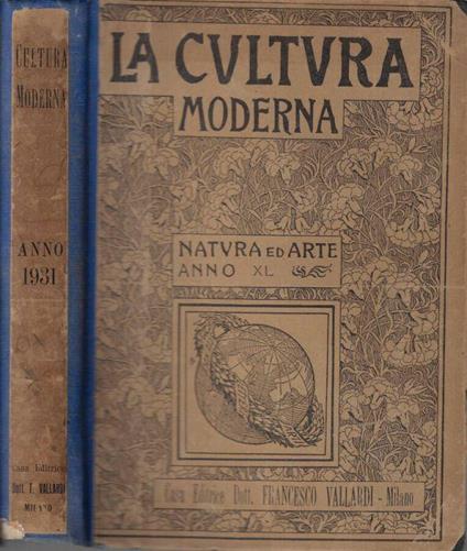 La cultura moderna natura ed arte anno XL 1931 - Vittorio Giglio - copertina