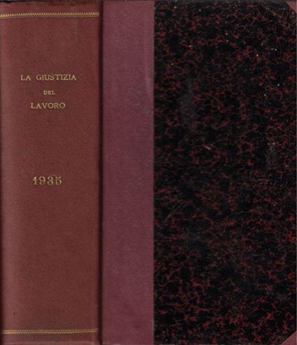 La giustizia del lavoro Anno 1935 - copertina