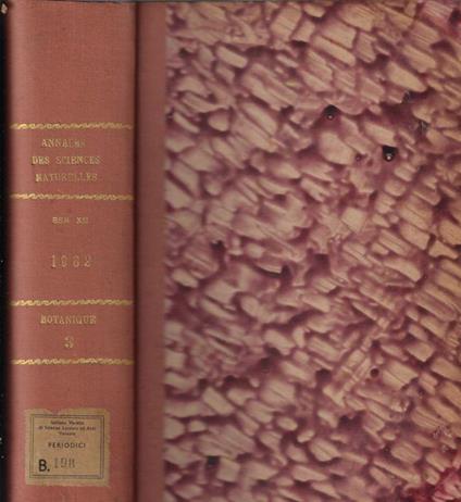 Annales des sciences naturelles botanique et biologie végétale 12° série tome III 1962 - copertina