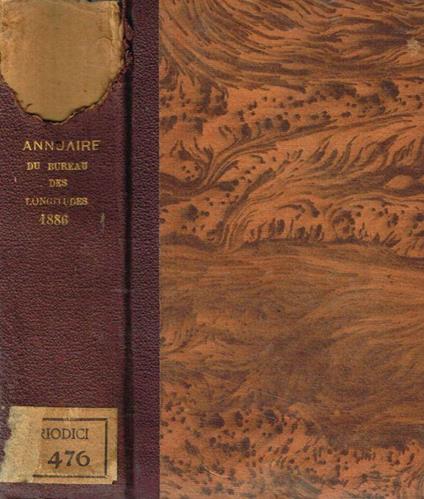 Annuaire pour l'an 1886 publié par le bureau des longitudes - copertina