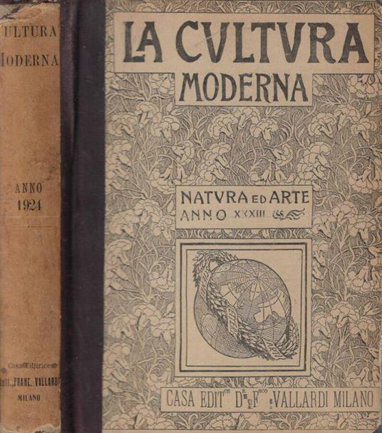La cultura moderna natura ed arte anno XXXIII 1924 - Vittorio Giglio - copertina