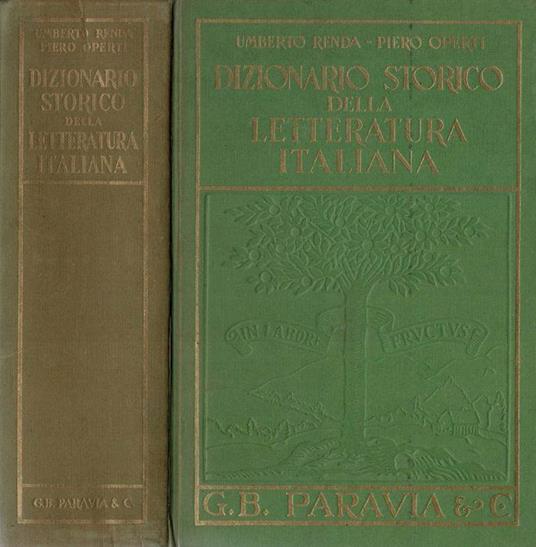Dizionario storico della letteratura italiana - Umberto Renda - copertina