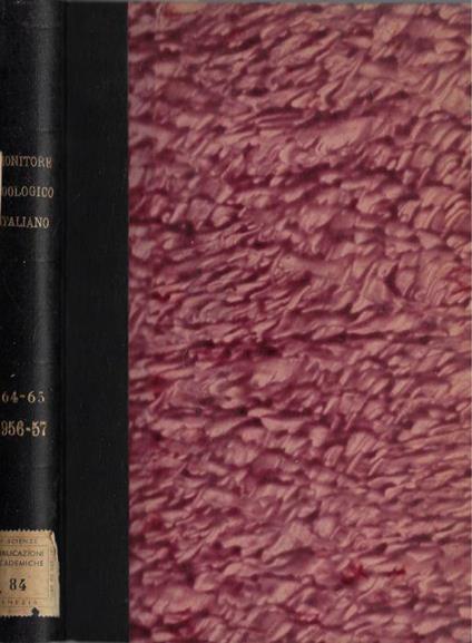 Monitore zoologico italiano anno LXIV-LXV 1956-1957 - Nello Beccari - copertina