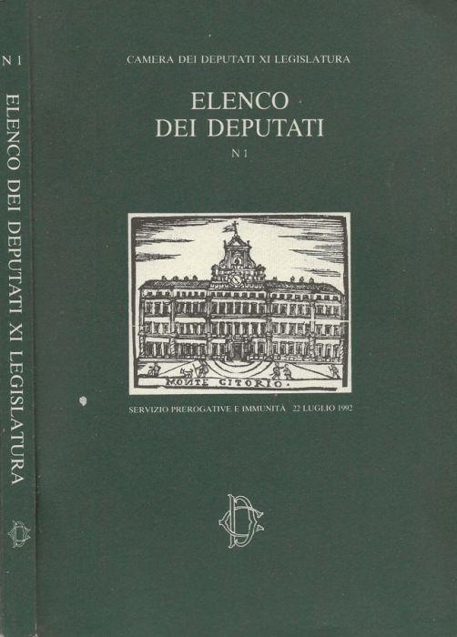Camera dei Deputati XI Legislatura - Elenco dei Deputati N. 1 - copertina