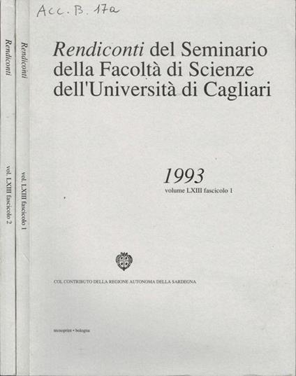 Rendiconti del Seminario della Facoltà di Scienze dell'Università di Cagliari - copertina