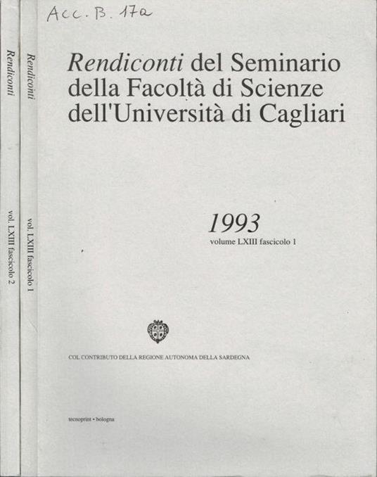 Rendiconti del Seminario della Facoltà di Scienze dell'Università di Cagliari - copertina