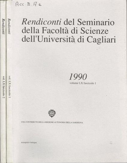 Rendiconti del Seminario della Facoltà di Scienze dell'Università di Cagliari - copertina