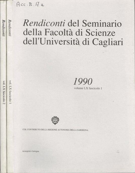 Rendiconti del Seminario della Facoltà di Scienze dell'Università di Cagliari - copertina