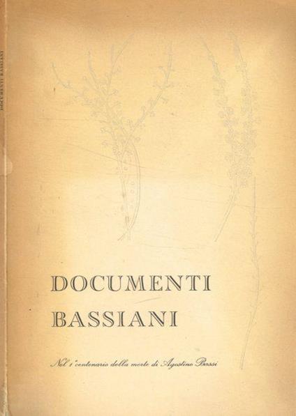 Documenti bassiani - Luigi Belloni - copertina