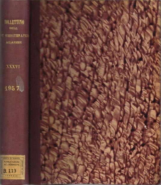 Bollettino dell'Istituto Sieroterapico Milanese - copertina