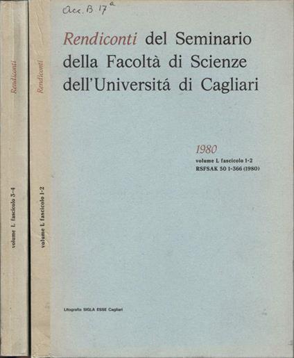 Rendiconti del Seminario della Facoltà di Scienze dell'Università di Cagliari - copertina