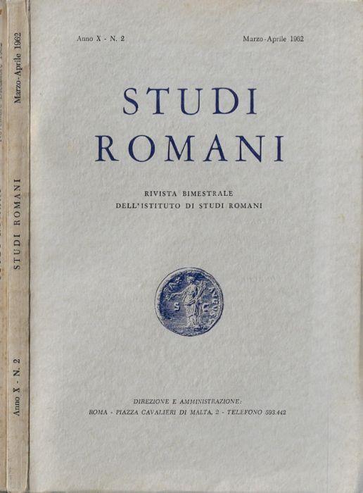 Studi romani anno 1962 N. 2, 6 - Pietro Romanelli - copertina