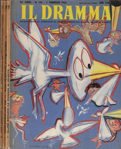 Il dramma anno 1952 N. 150, 156, 166 - Lucio Ridenti - copertina