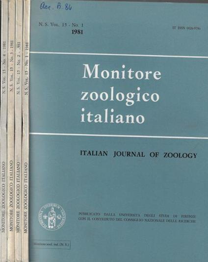 Monitore zoologico italiano N. 1, 2, 3, 4 1981 - Leo Pardi - copertina