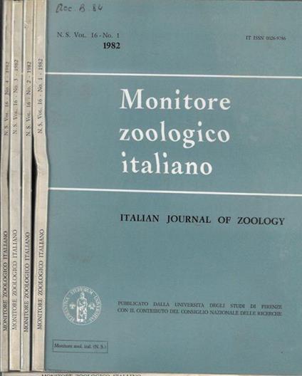 Monitore zoologico italiano N. 1, 2, 3, 4 1982 - Leo Pardi - copertina