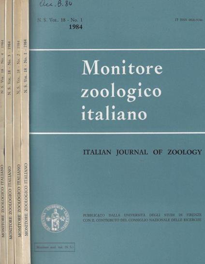 Monitore zoologico italiano N. 1, 2, 3, 4 1984 - Leo Pardi - copertina