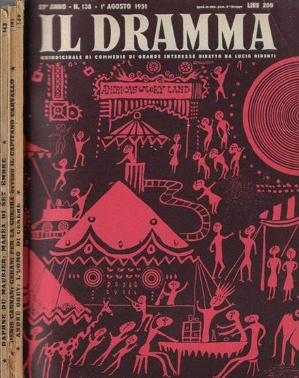 Il dramma anno 1951 N. 138, 141, 143 - Lucio Ridenti - copertina