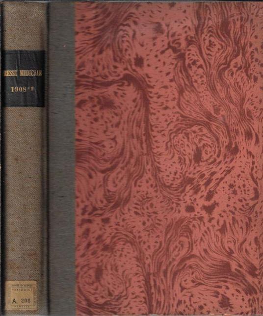 La presse médicale 1908 N. 1-52 Janvier-juin - copertina