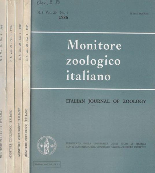 Monitore zoologico italiano N. 1, 2, 3, 4 1986 - Leo Pardi - copertina