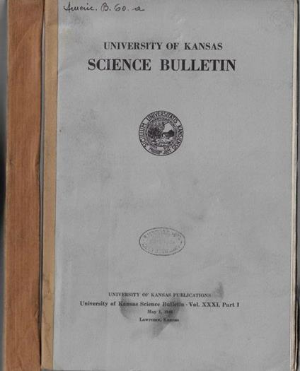 University of Kansas Science Bulletin Vol. XXXI Part. I, II - copertina