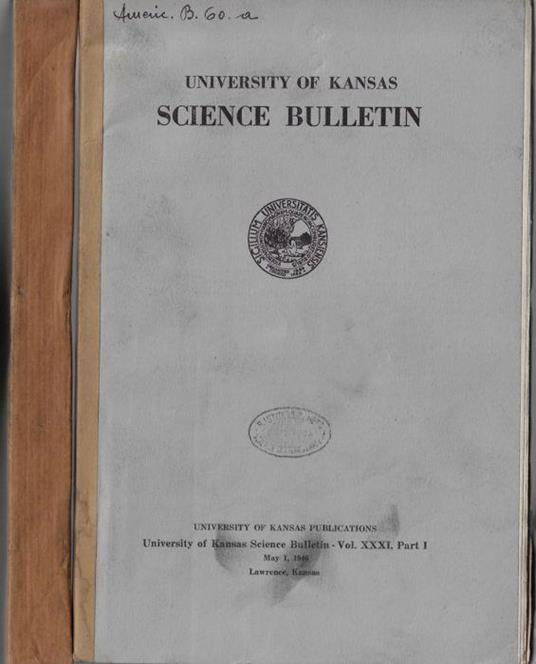 University of Kansas Science Bulletin Vol. XXXI Part. I, II - copertina