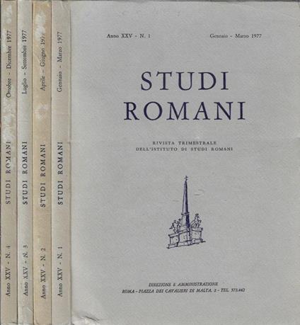 Studi romani anno 1977 N. 1, 2, 3, 4 (annata completa) - Pietro Romanelli - copertina