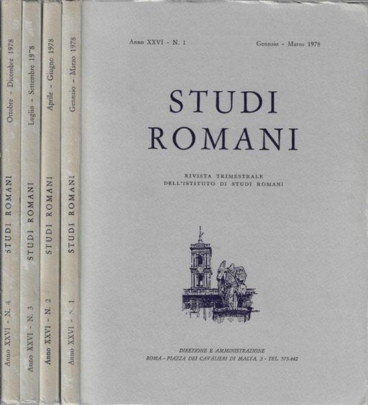 Studi romani anno 1978 N. 1, 2, 3, 4 (annata completa) - Pietro Romanelli - copertina