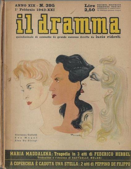 Il dramma anno 1943 N. 395, 396 - Lucio Ridenti - copertina