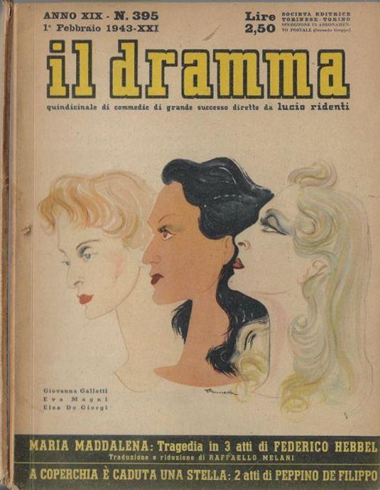 Il dramma anno 1943 N. 395, 396 - Lucio Ridenti - copertina
