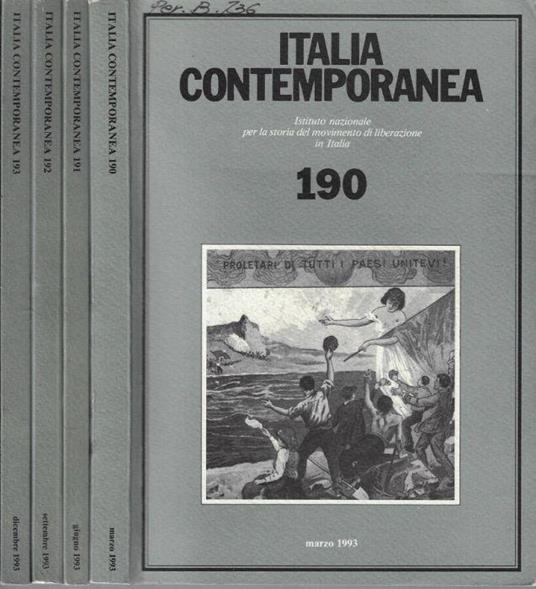 Italia contemporanea anno 1993 N. 190, 191, 192, 193 - Massimo Legnani - copertina
