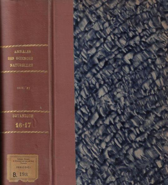 Annales des sciences naturelles botanique et biologie végétale XI série tome XVI-XVII 1955-1956 - copertina