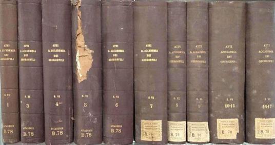 Atti della Reale Accademia dei Georgofili di Firenze 1935-1951 - copertina