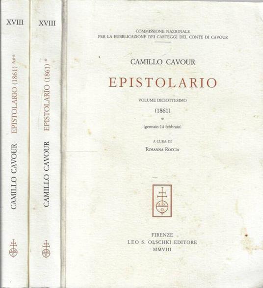 Epistolario Vol. XVIII (1861) Vol. 1, 3 - Camillo Cavour - copertina