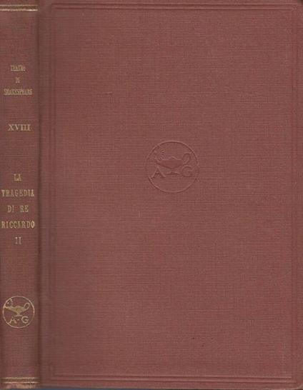 La tragedia di Re Riccardo II - William Shakespeare - copertina